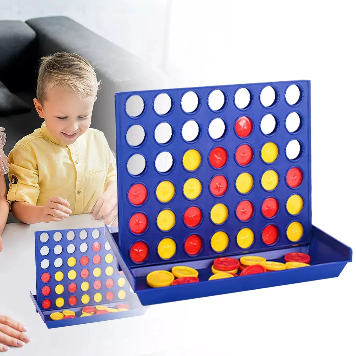 Large Connect Four In A Row 4 In A Line Board Game Kids Educational Toy Family - Picture 1 of 9