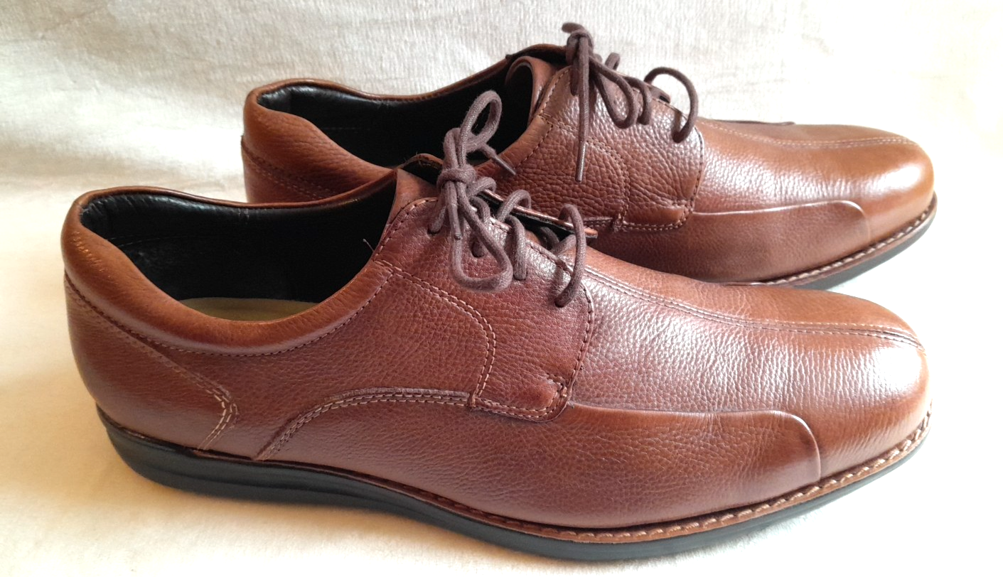 SAOLA Scarpe da uomo Johnston & Murphy Shuler bicicletta pelle di pecora marrone taglia 11 5