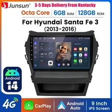 8Core 6+128G Carplay Android14 Car Stereo Radio GPS For Hyundai Santa Fe 2013-16