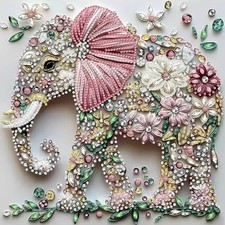 Elephant Animal 5D Diamond Painting Kit 12 x 12 Inch DIY Craft Home Wall Decor