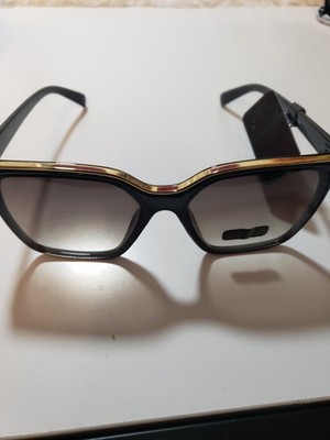 House of Harlow 1960 Black & Gold Square Cat Eye Sunglasses  display picture 2