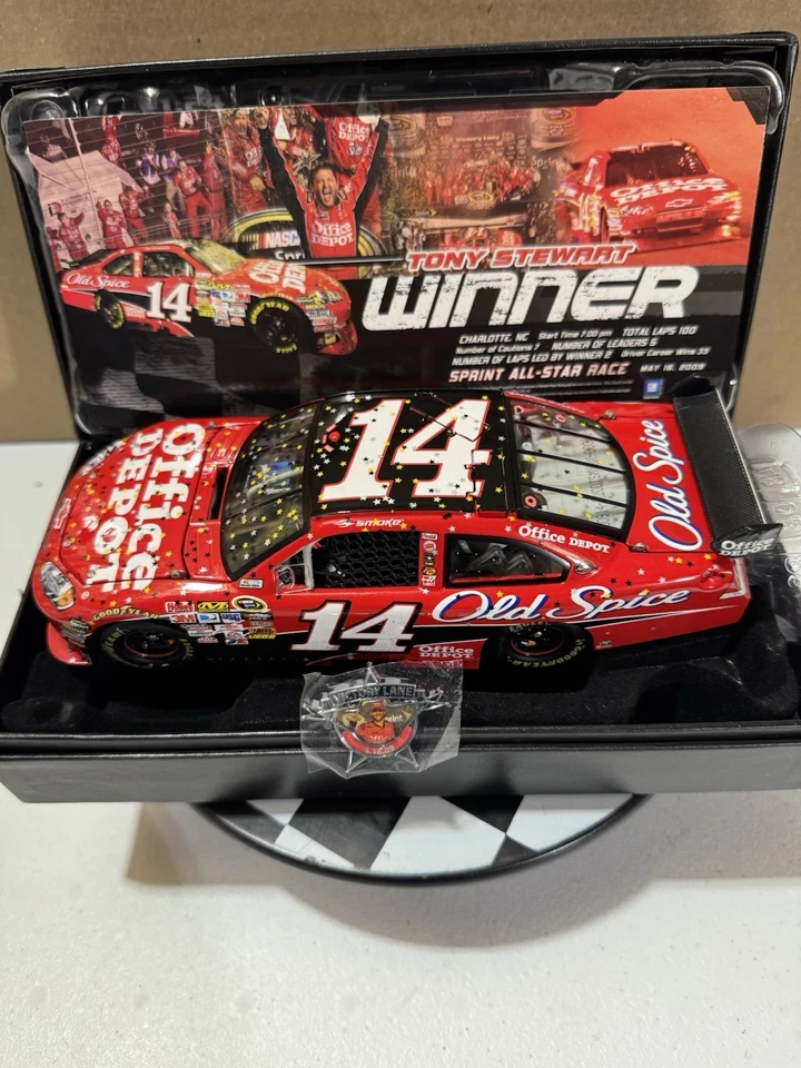RARO* Tony Stewart ELITE #14 Office Depot All Star Win 2009 1/24 Nascar Diecast Foto 2 de 4