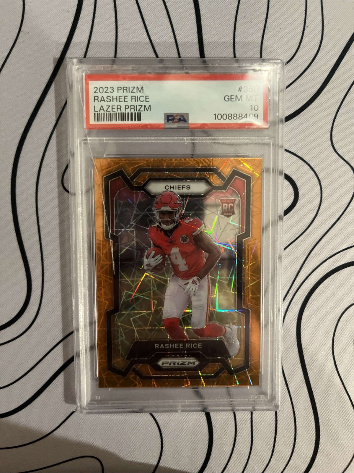 2023 Panini Prizm - Rookies Rashee Rice #350 Lazer Prizm (RC) Psa 10