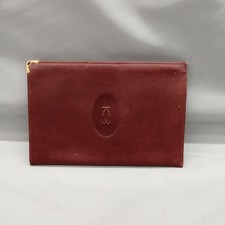 Authentic Cartier Vintage Must Line Bordeaux Red Leather Pouch