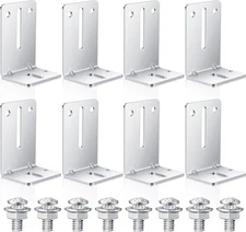 Gisafai 8 Pieces Garage Door Track Jamb Bracket Reinforcement Silver 