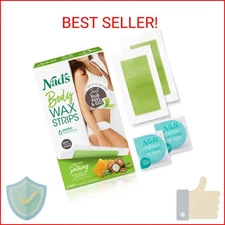 Nad's Body Wax Strips Hair Removal For Women All Skin Types, 20 Waxing Strips + 