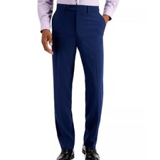 NWT Nautica Modern-Fit Bi-Stretch Suit Pants, Solid Blue, Men  s 41W X 32L