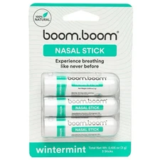 GENUINE BoomBoom Nasal Stick (3 Pack) Boosts Focus Enhances Breathing FREE SHIP