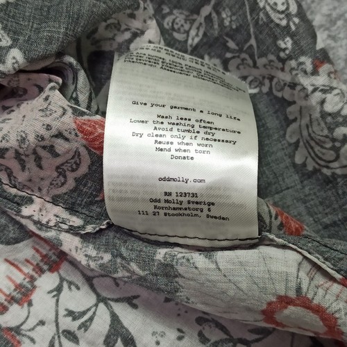 Odd Molly Womens Dress Size 4 - XL Organic Cotton Woven Elastic Batik Floral - Picture 9 of 13