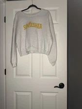 Oat Collective Crewneck Sweatshirt Sunseeker Large Light Gray Yellow Wore Once