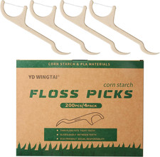 Floss Picks Dental Flossers Biodegradable Wooden Eco Friendly Compostable Toot