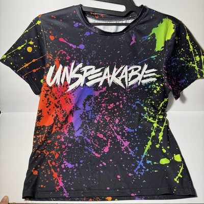 Unspeakable Gaming Merch Youth Medium Black Splatter T-Shirt