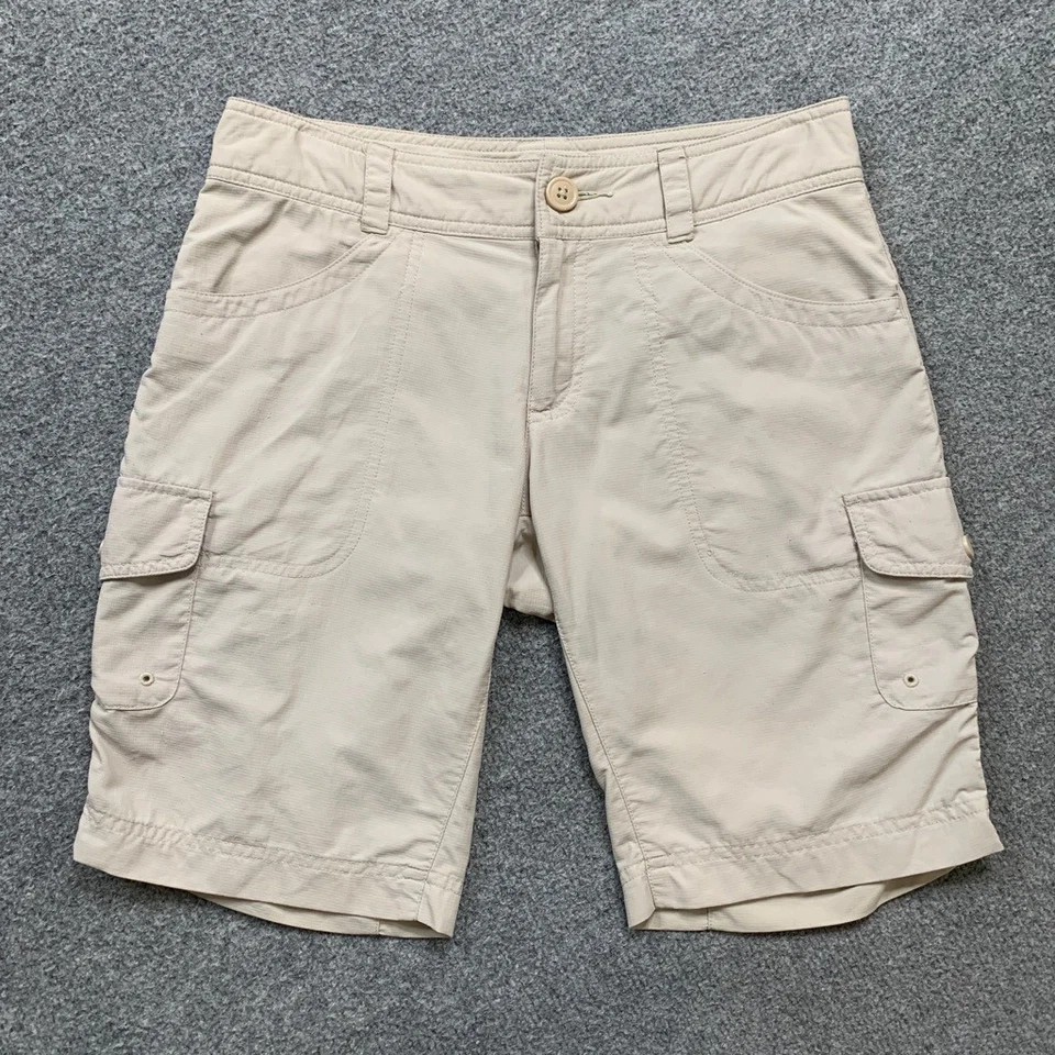 Pantalones Cortos Columbia Para Mujer 2 Arena Nylon Bolsillo de Carga OmniWick Exterior Senderismo Cremallera Mosca Foto 2 de 4