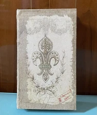 Vintage Victorian Motif Faux Book Hideaway Storage Box Clam Box Magnetic