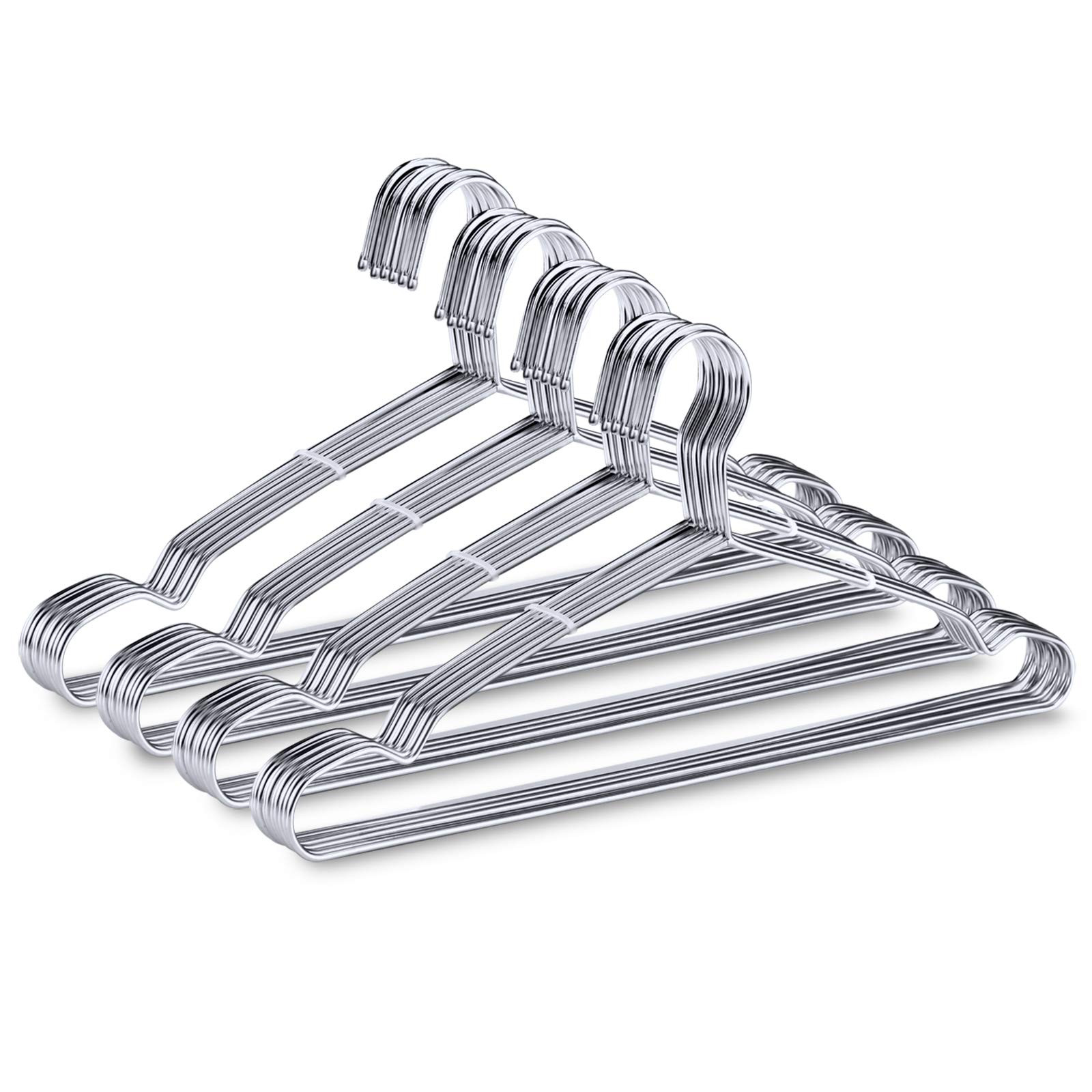 40-Pack Heavy-Duty Stainless Steel Hangers – 15lb Capacity, Rustproof Metal Closet Organizers