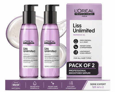 L'Oréal Professionnel Liss Unlimited Hair Serum 125ml Pack of 2 Frizz Care