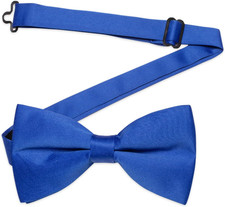 Pre-Tied Bow Tie Satin Solid Bowtie Adjustable Tuxedo Bowties for Men with Gift