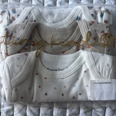 Tiny Kind 3 Pack Assorted Body Suites 0-3M