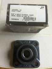 Lot of (2) PEER 4 Bolt Flange Bearing UCF202-10 5/8" Cast Iron Set Screw Lock