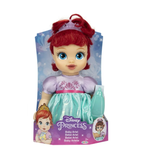 Disney Princess Deluxe Ariel Baby Doll Includes Tiara and Bottle - Ages 2+ - Afbeelding 1 van 4