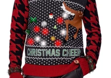 Light Up I $H#T CHRISTMAS CHEER Ugly Funny Christmas Sweater NEW ADULT LARGER LG