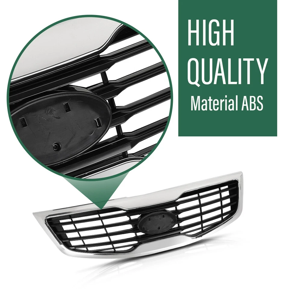 Fit For 2011-2012 Kia Sportage Front Bumper Upper Grille Black Chrome KI1200147 Foto 4 de 4