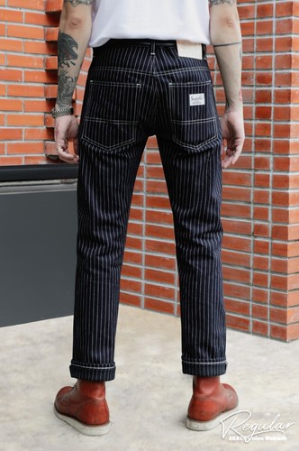 Wabash Simple&Raw Union 13 oz. Pantalones de mezclilla con ribete para hombre ajustados calce recto - Imagen 11 de 11