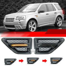 For 06-16 Land Rover Freelander 2 Gloss Side Air Flow Vent Fender Grille Light