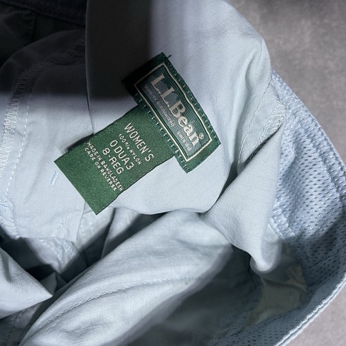 Pantalones LL Bean para mujer 8 azul regular recortados tiro medio nailon aire libre ropa deportiva - Imagen 6 de 8