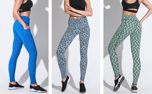 Women's Pocket Yoga Pants High Waist Tummy Control 4 Way Stretch Workout Pants - Picture 20 of 31