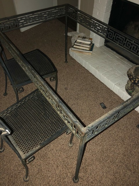 Small Outdoor Patio Dining Table Backyard Furniture Heavy Duty Ceramic Tile Top