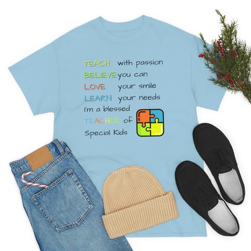 Special Education Teacher T-Shirt | Unisex Heavy Cotton Tee | Autism Teacher Tee - Picture 33 of 33