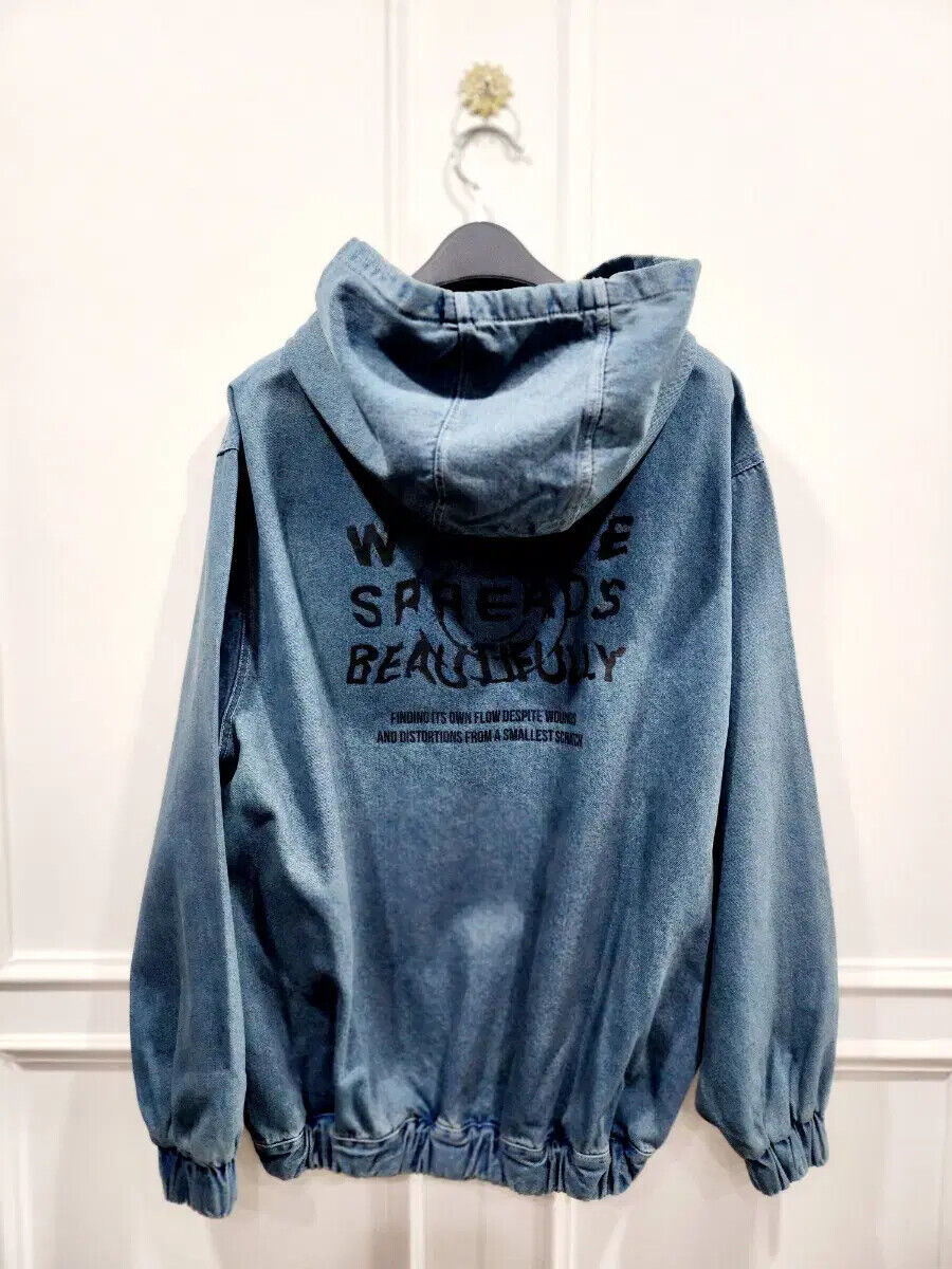 BTS Jimin's unbelievable sincerity denim zip-up hoodie | eBay BTS Jimin's unbelievable sincerity denim zip-up hoodie | eBay