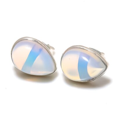 Milchiger Opal Edelstein Handarbeit 925 Sterlingsilber Schmuck Tops Ohrring 0...