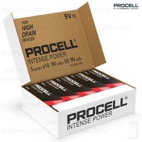 50 Procell Intense By Duracell 9V Pile Transistor 9Volt Batterie Alta Potenza