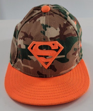 Under Armor Superman Logo Youth S/M Baseball Cap Hat Camo and Orange