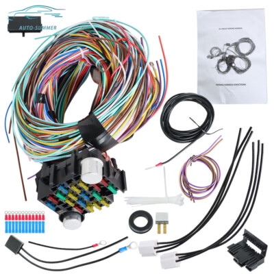 Universal Wiring Harness X-long wires 21 Circuit Fit For Chevrolet Ford Hotrods