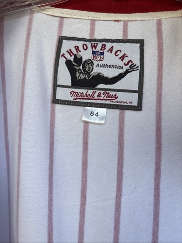 MITCHELL & NESS Men’s San Francisco 49ers Zip Up Sweater Pin Stripe - Picture 17 of 22
