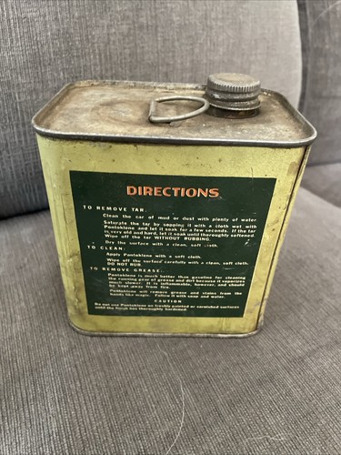 Vintage Automotive Pontoklene Pennsylvania Tar & Grease Remover Cleaner Tin Can - Picture 4 of 6