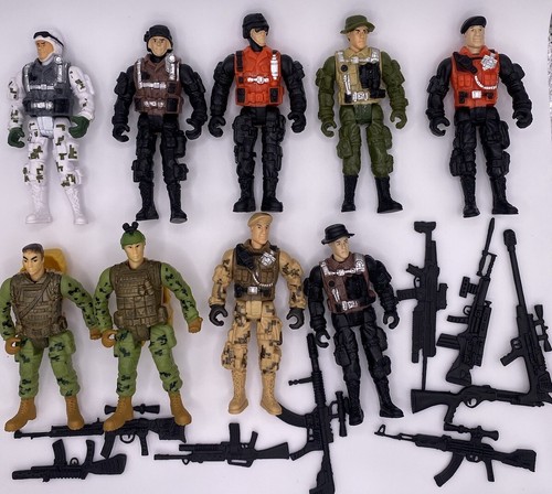 Lot Of 9 Chap Mei Action Figures w/ Weapons True Heroes Peacekeepers Sentinel 1