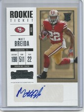 Matt Breida 2017 Panini Contenders Autograph Rookie 