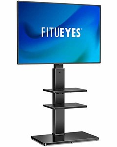 FITUEYES Meuble TV Pied avec Support Pivotant pour Téléviseur de 32 à 65 Pouc