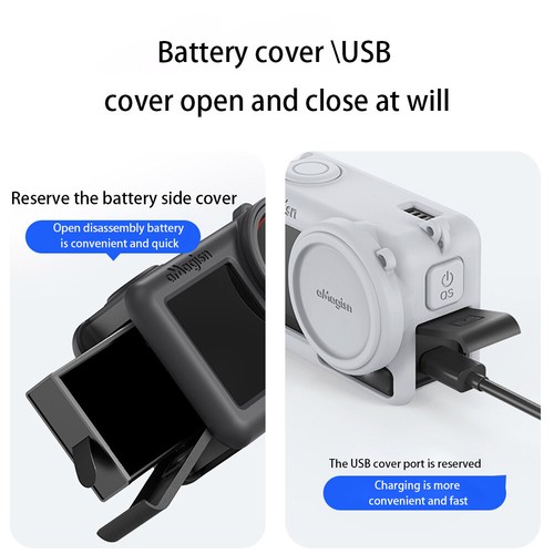Per DJI Osmo Action 5 Pro Custodia protettiva in silicone con copriobiettivo e c - Afbeelding 5 van 12