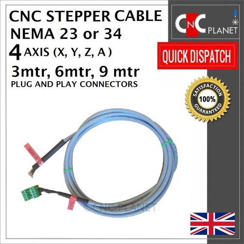 Cablaggio CNC Nema 23 34 4 core cavo motore passo-passo schermato cavo router set di 4 - Foto 2 di 9