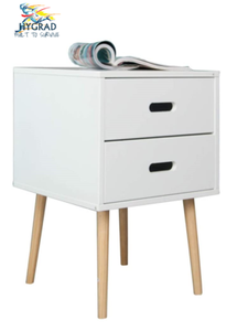 Retro White Wooden Bedroom Bedside Table Nightstand Cabinet Storage 2 Drawers Ebay