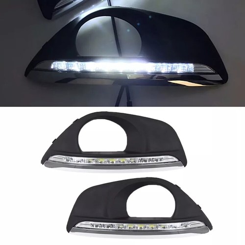 White LED Daytime Running Lights DRL Driving Lamp For Hyundai Santa Fe 2010-2012 - Picture 7 of 9