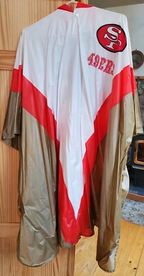 Vintage San Francisco 49ers Officially Licensed Poncho Rain Vinyl NFL Adult  Size