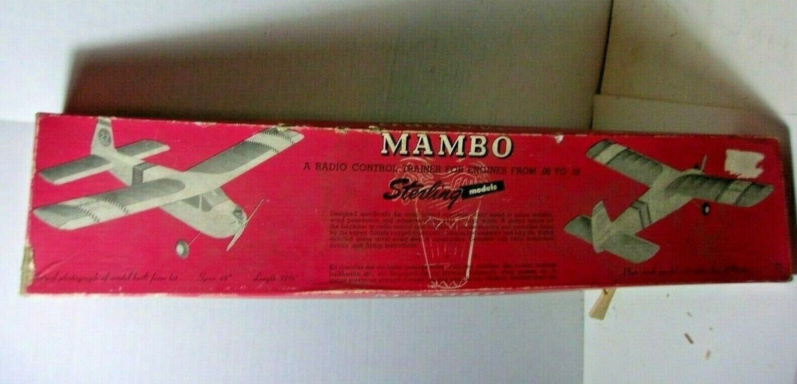 Sterling Models Mambo VINTAGE Radio Control Trainer Model Kit   BOX & Instr ONLY