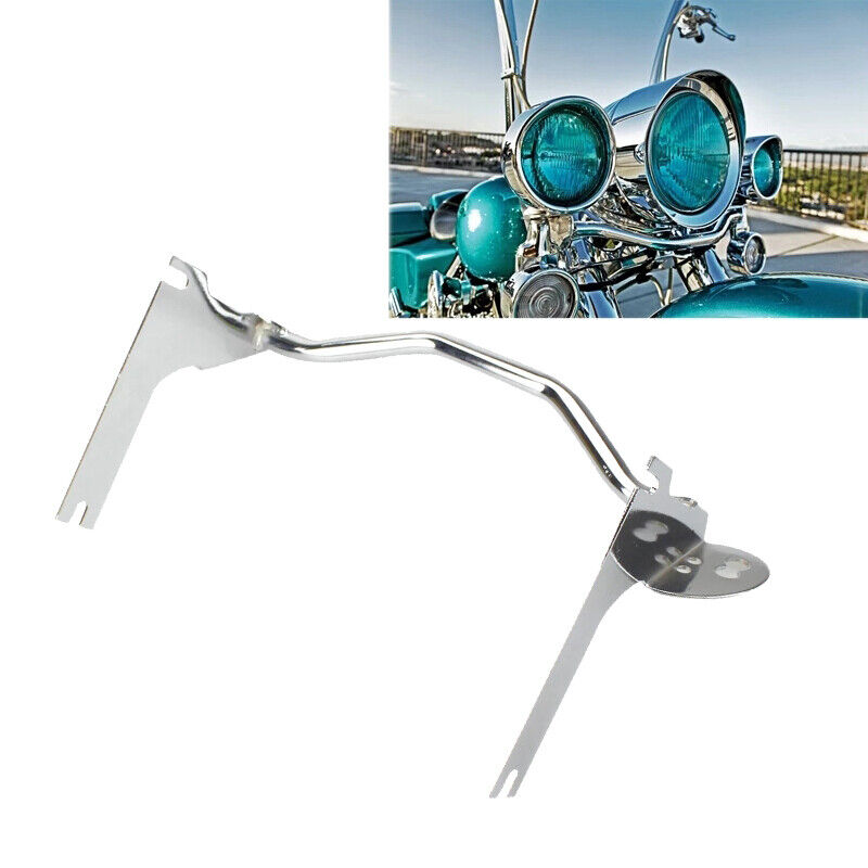 Tiokok Chrome Spot/Fog/Passing Light Turn Signal Bracket Bar – Fits 1994–2013 Harley Road King