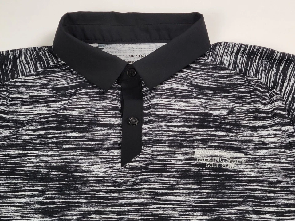 Polo de club de golf Under Armour Talking Stick negro cebra para hombre XL manga corta  Foto 2 de 4